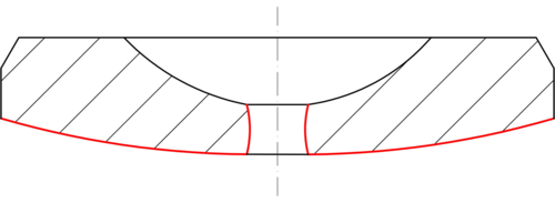 Glace bombée olivée (BO)